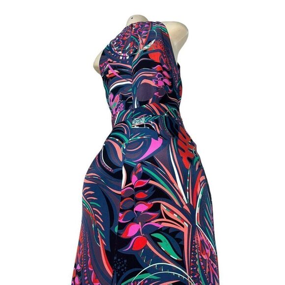 EMILIO PUCCI Black Smeraldo Floral Print Jewel Neckline Maxi Evening Gow… - Picture 9 of 14